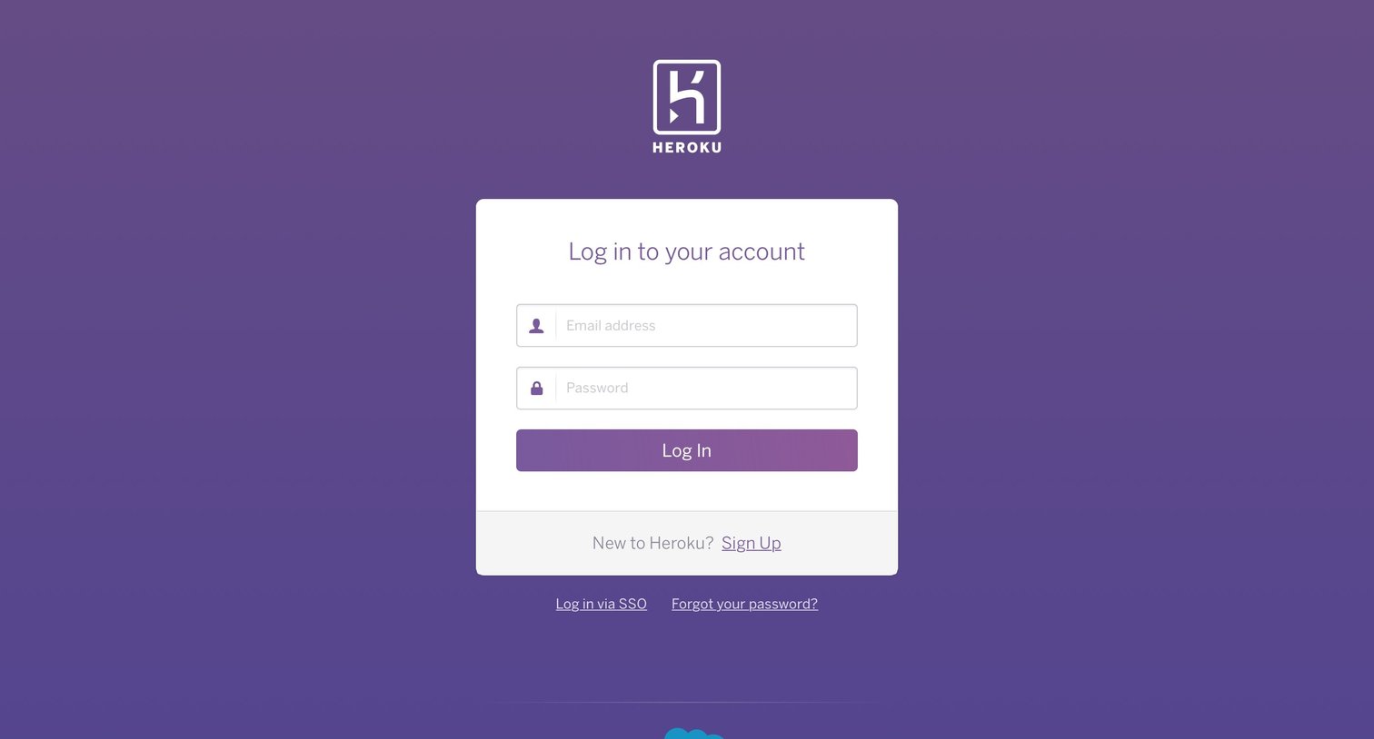 Heroku - Sign in screen
