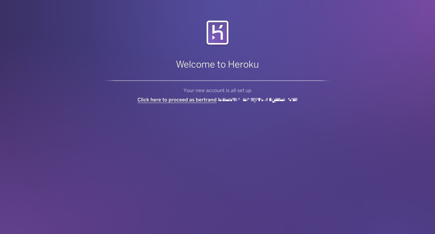 Heroku - Sign up screen