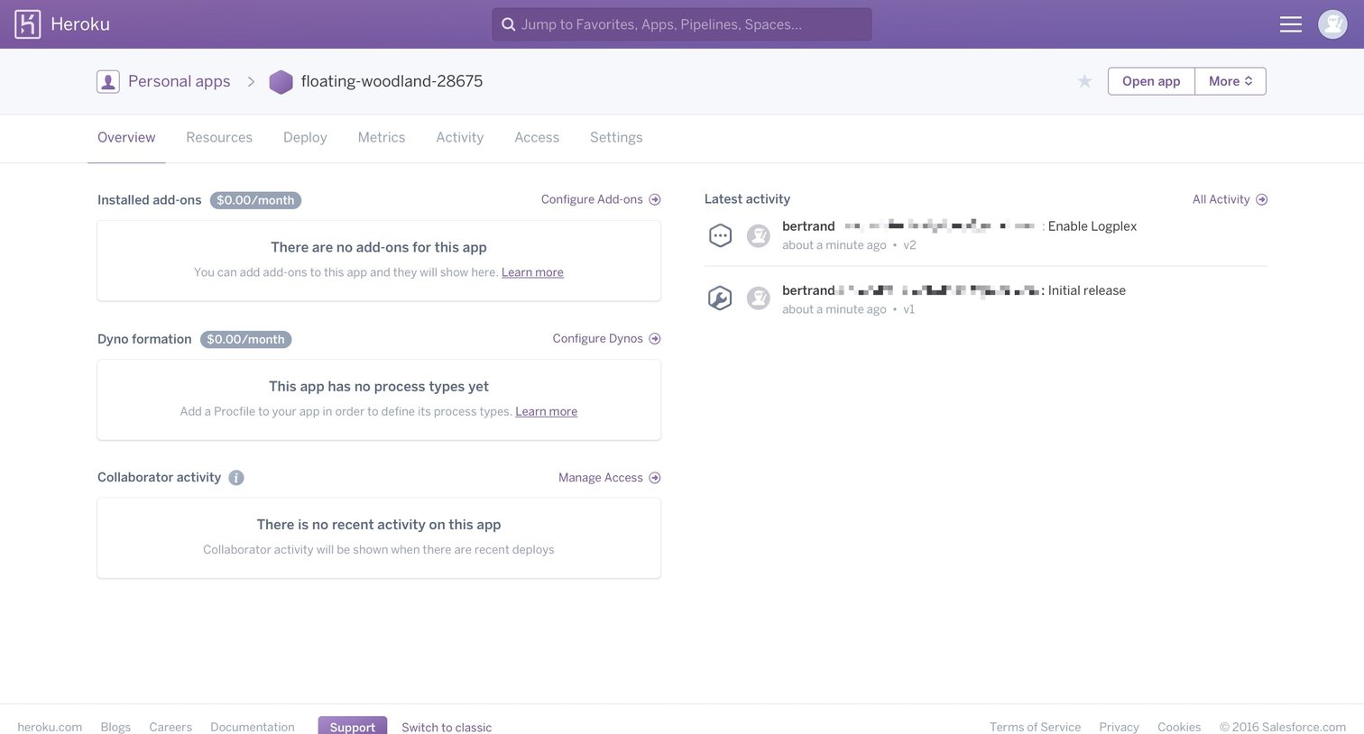 Heroku - Single screen