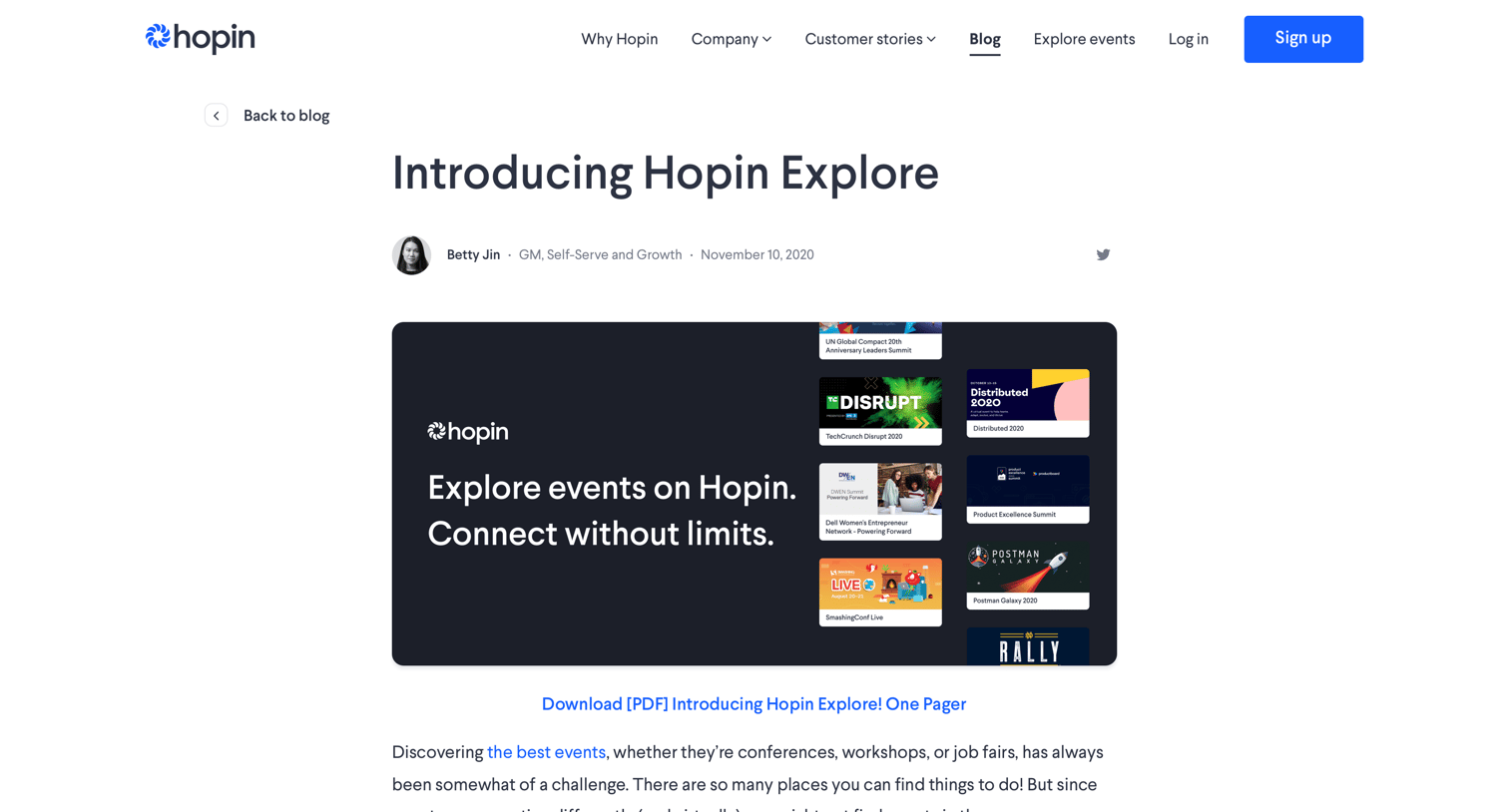 Hopin - Introducing Hopin Explore | Hopin screen