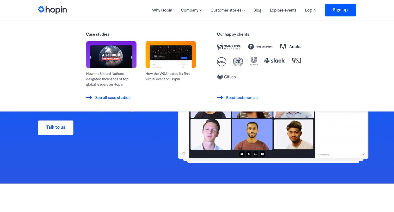 Hopin - Hopin. Online venue for virtual events screen