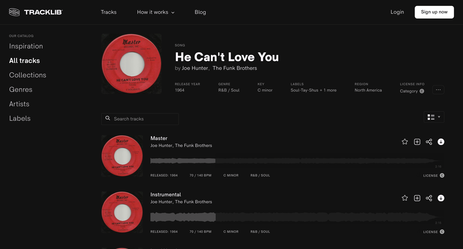 Tracklib - He Can't Love You by | Sample on Tracklib screen