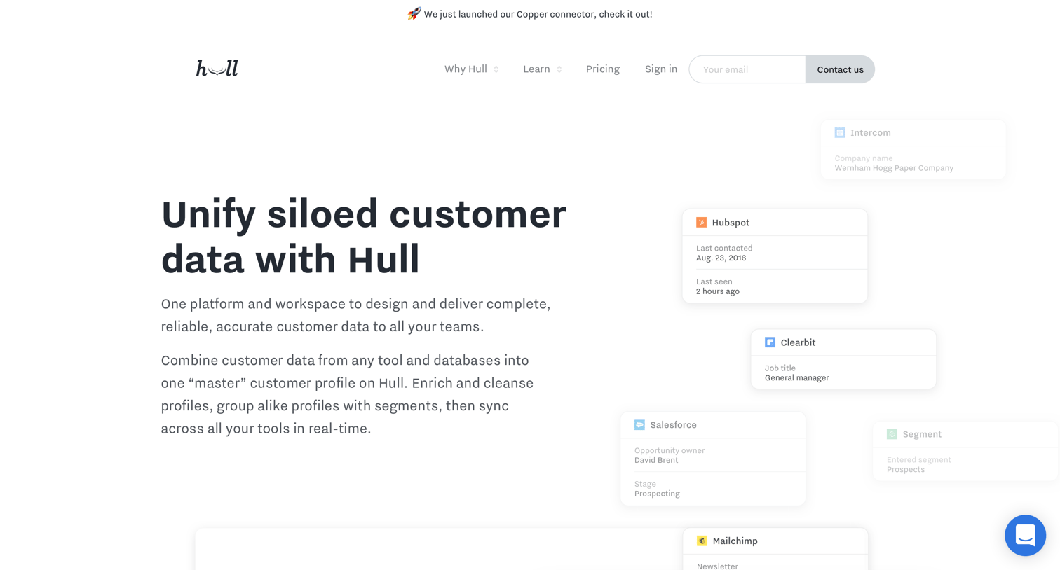 Hull - Real-time customer data integration with Hull - Platform Overview screen