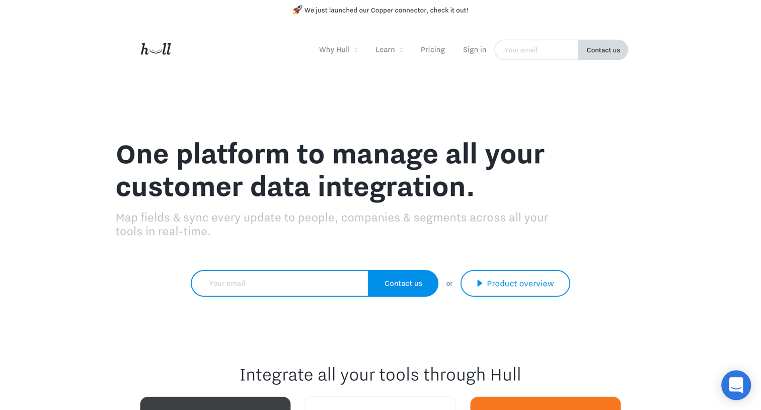 Hull - One Platform To Integrate & Manage Your Customer Data. screen