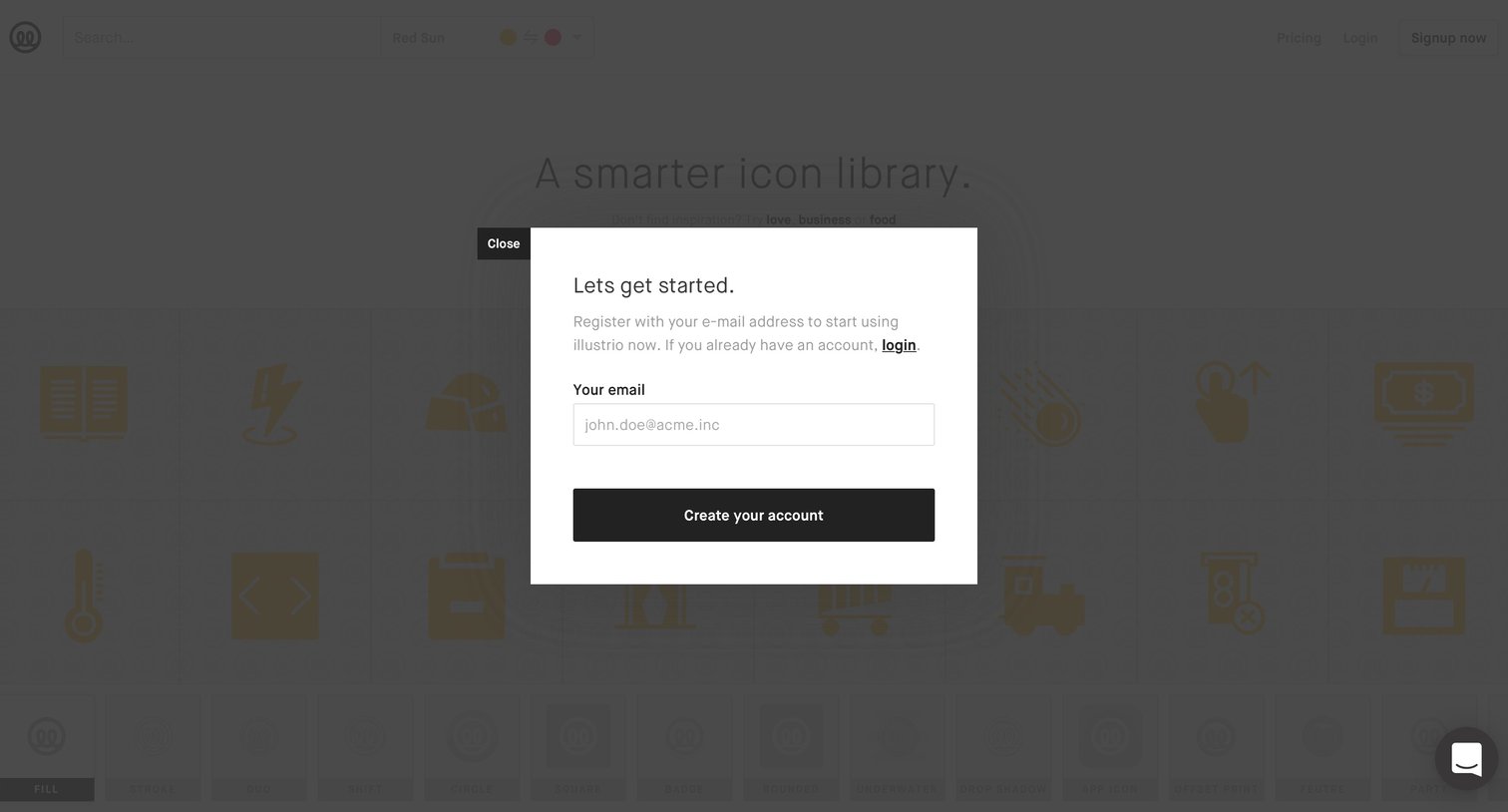 Sign up from Illustrio