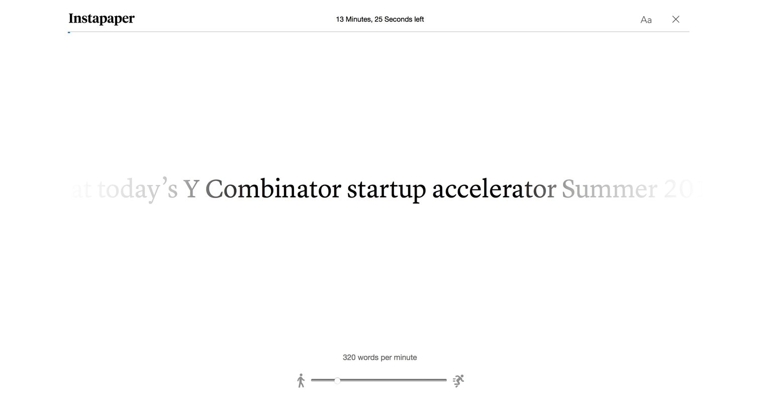 Instapaper - Single screen