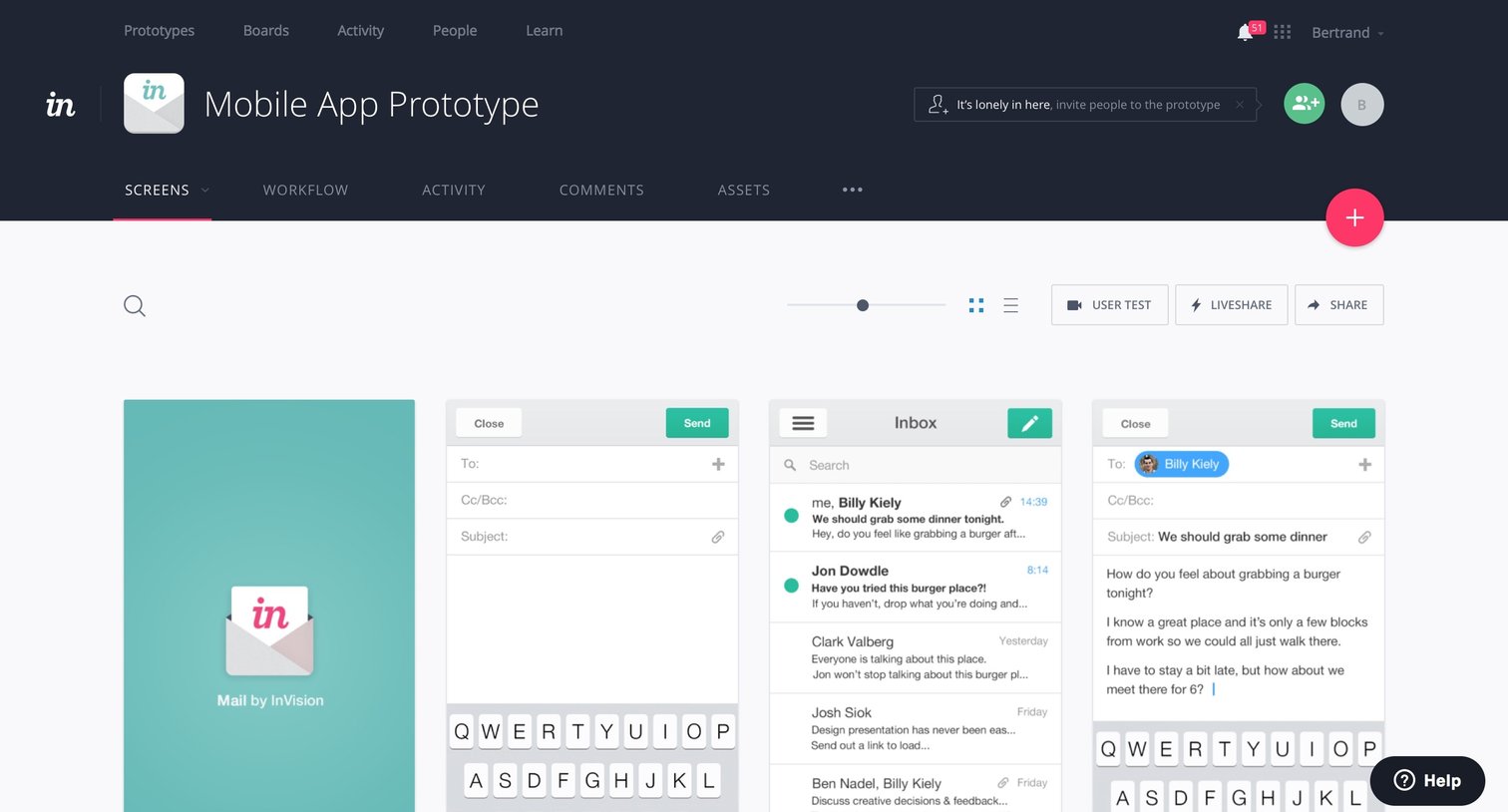 Invision - Gallery screen