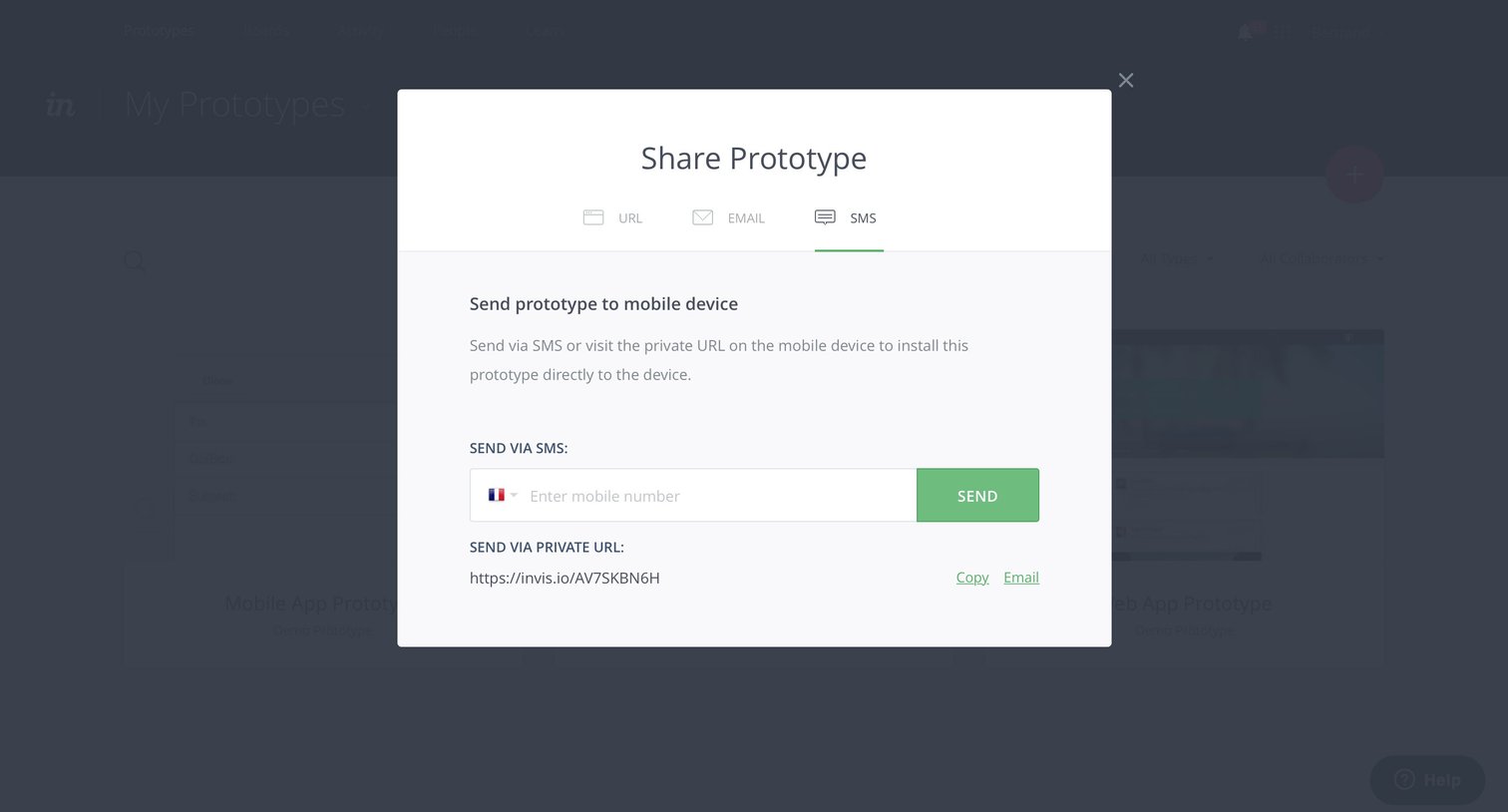 Invision - Share screen