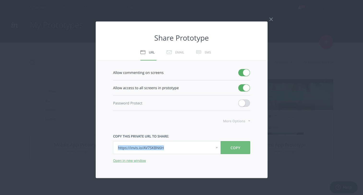 Invision - Share screen