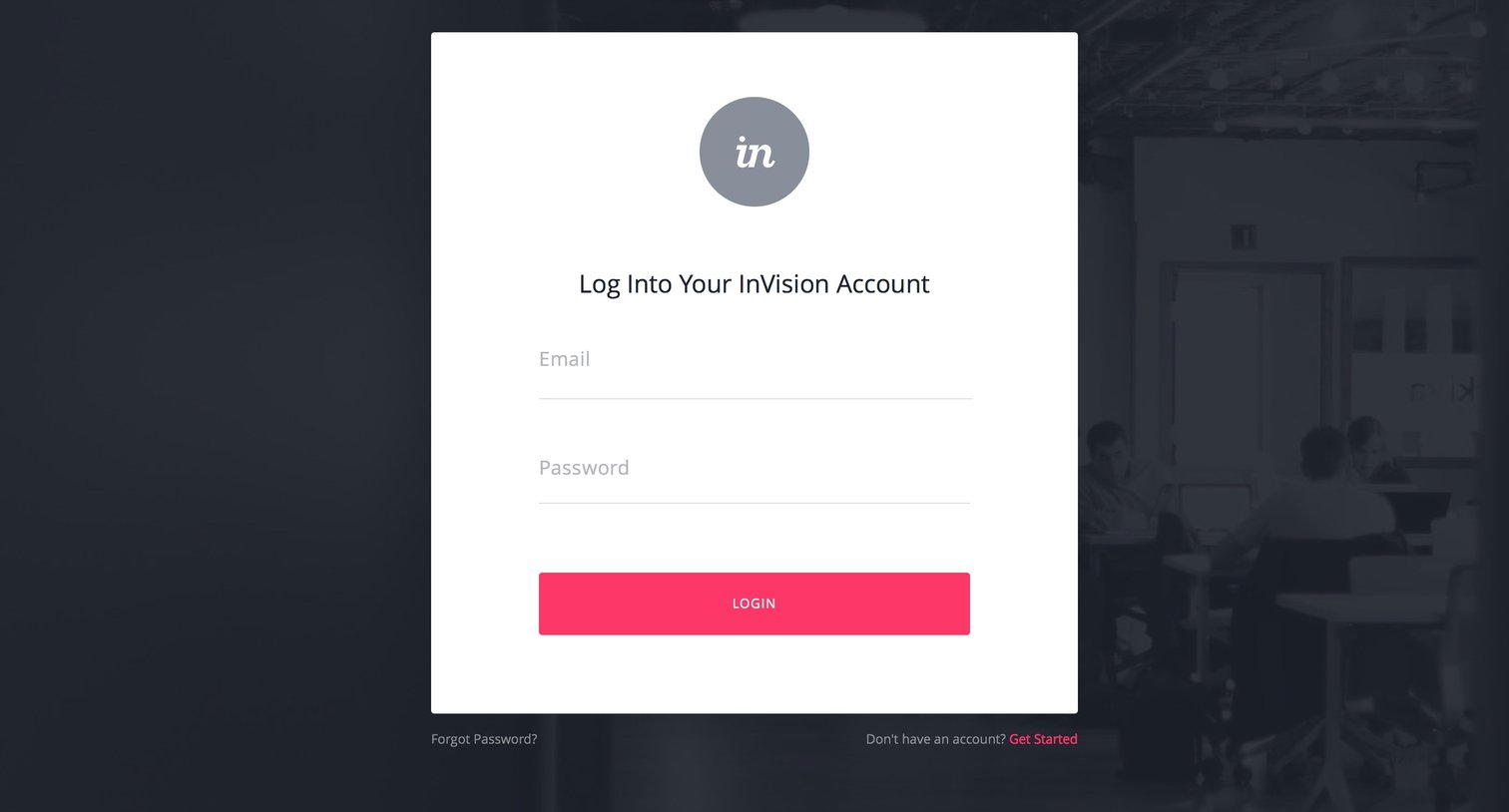Invision - Sign in screen