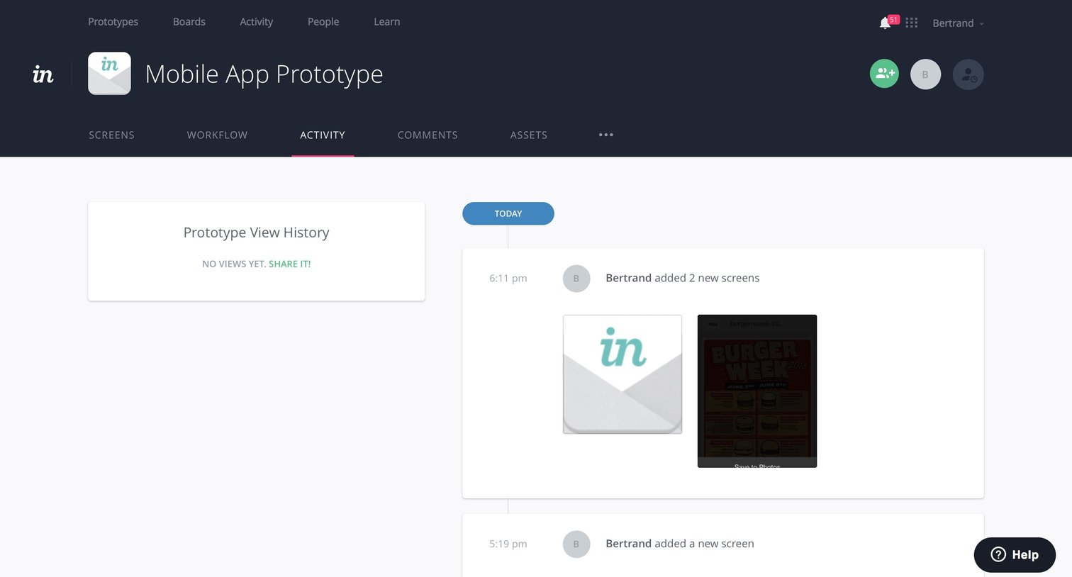 Timeline from Invision