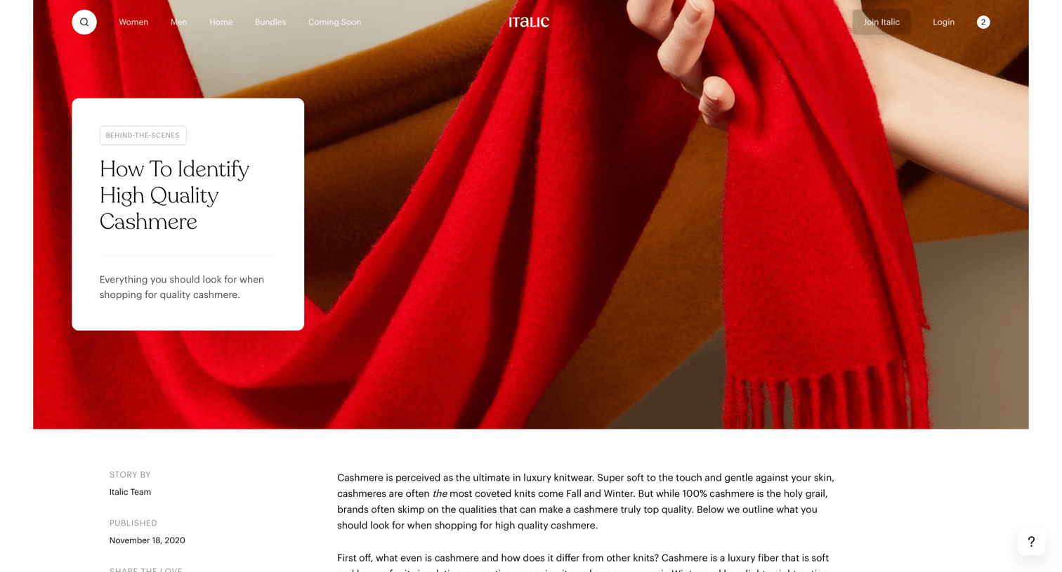 How To Identify High Quality Cashmere from Italic