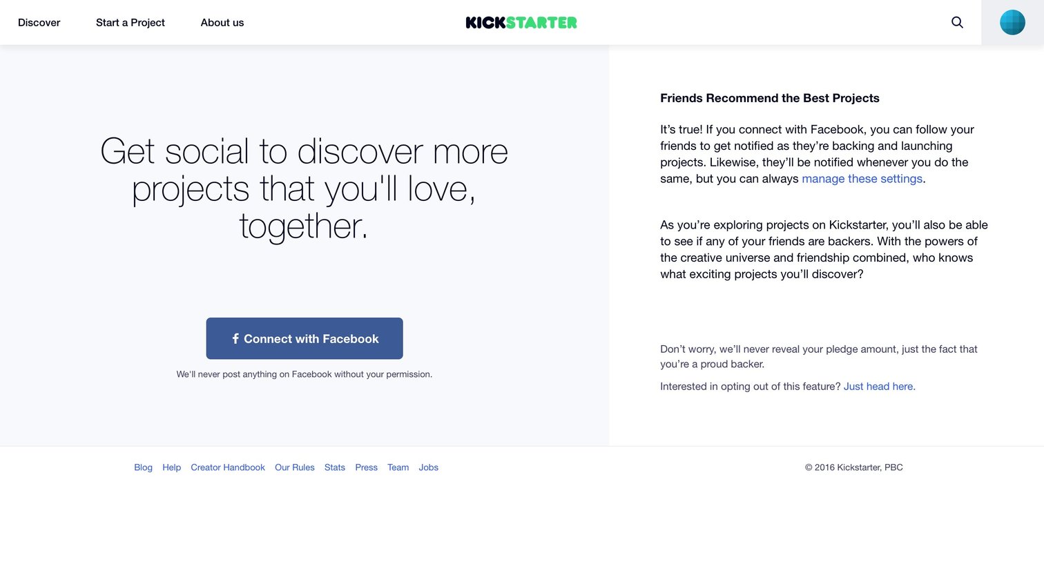Invite friends from Kickstarter