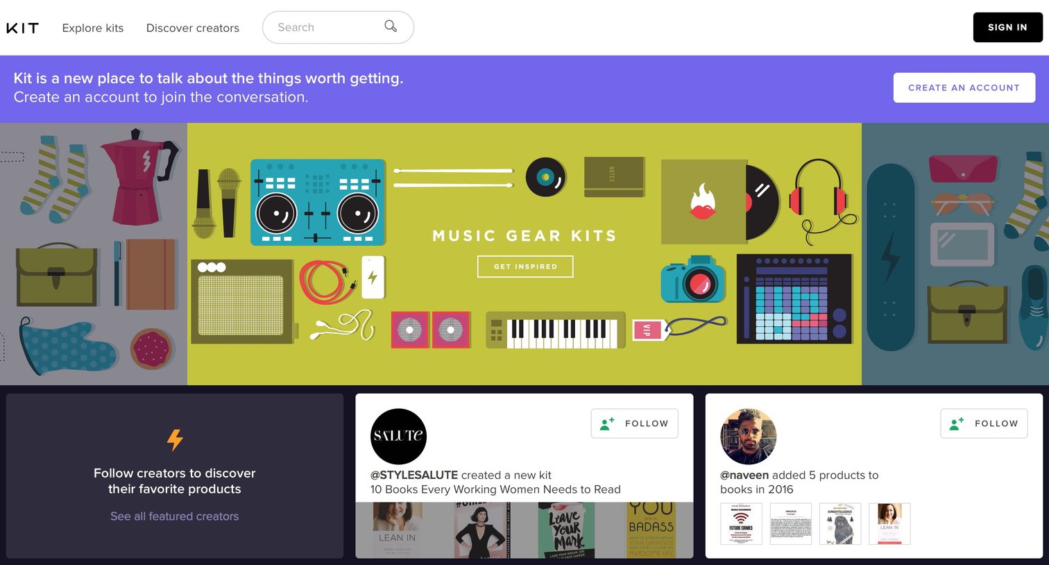 Landing page from Kit