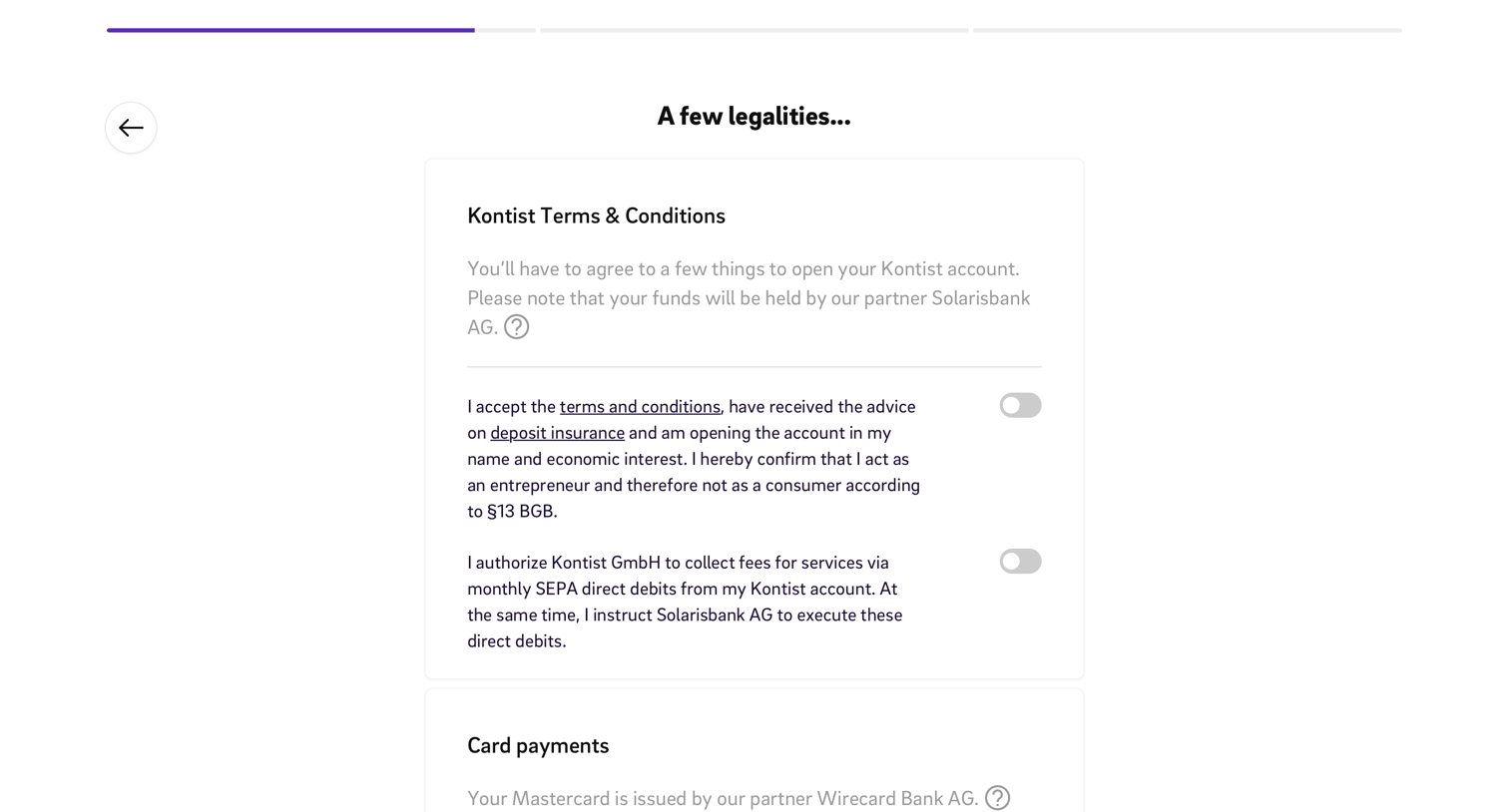 Onboarding from Kontist
