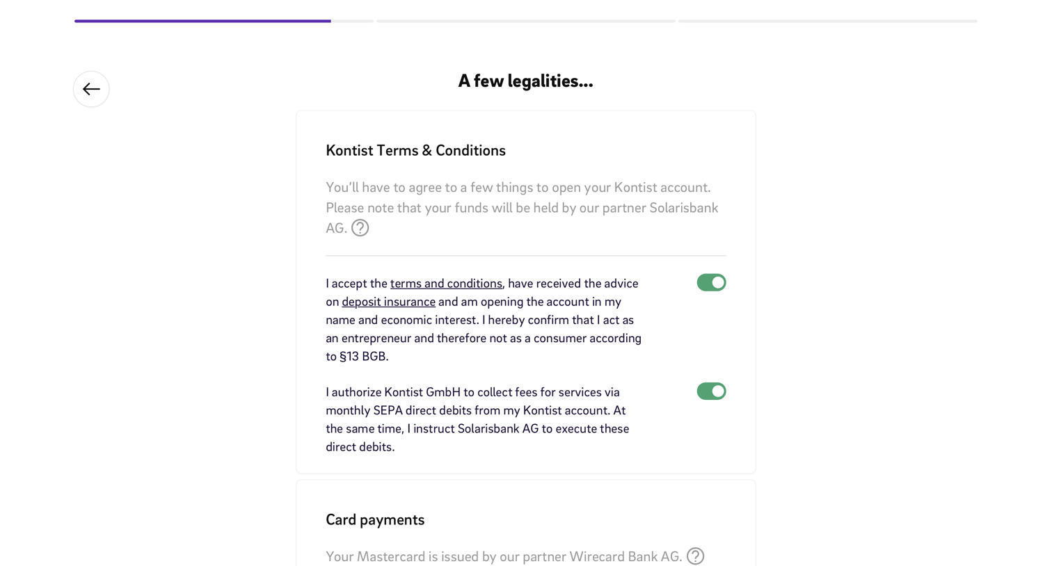 Onboarding from Kontist