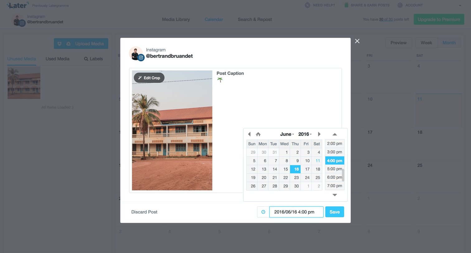Later - Create screen