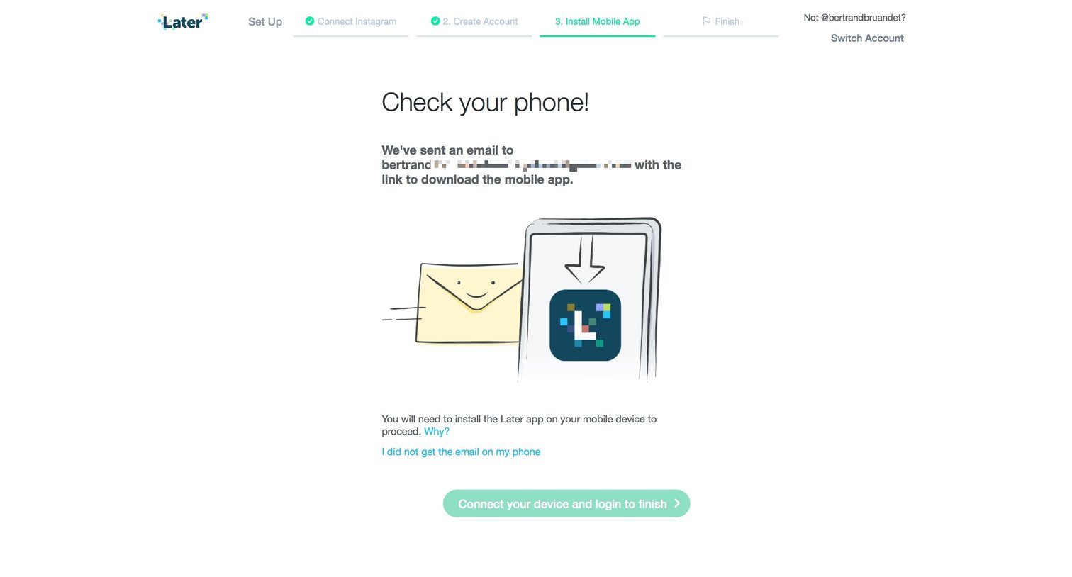 Later - Onboarding screen