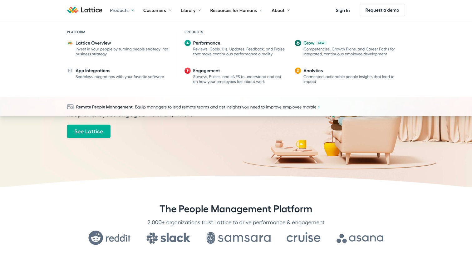 Lattice - Dropdown & other states screen