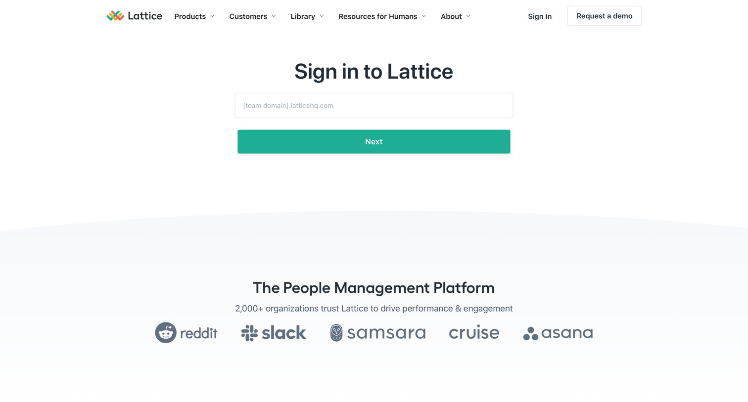 Lattice - Sign in screen
