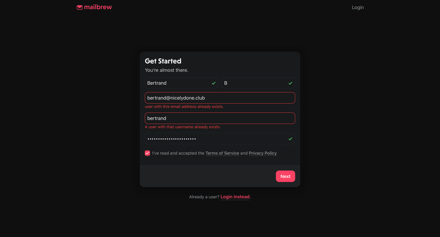 Mailbrew - Signup | Mailbrew.png screen