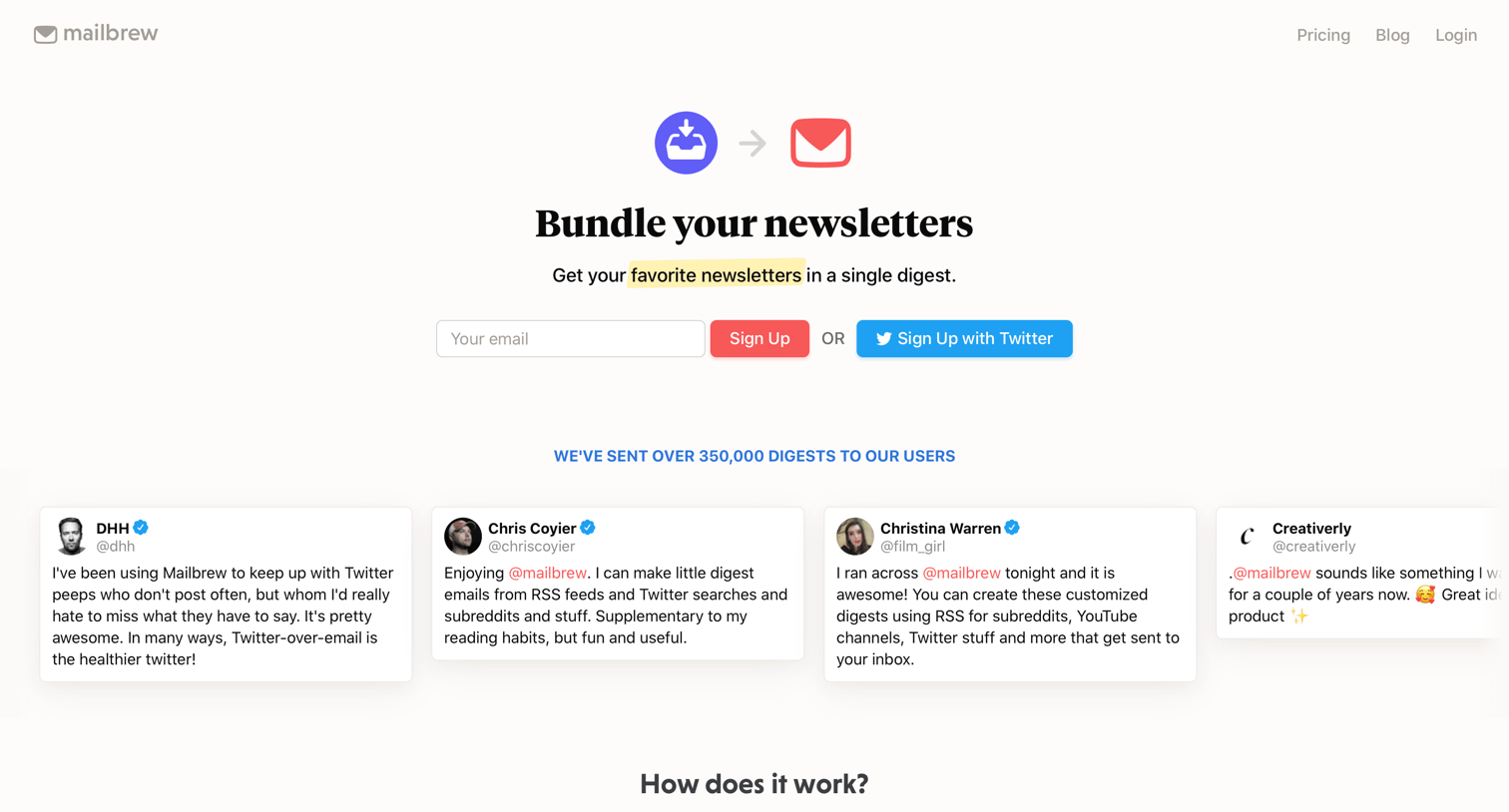 Mailbrew - Bundle your newsletters screen