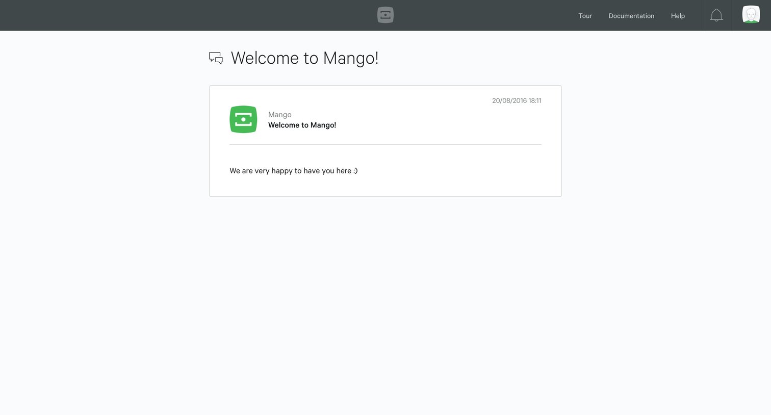 Mango - Notifications screen
