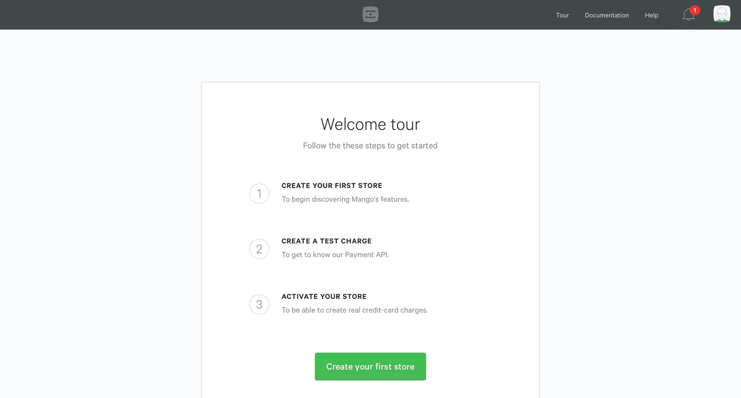 Mango - Onboarding screen