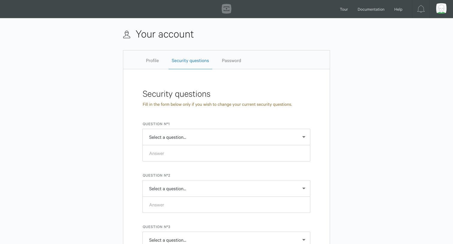 Mango - Settings screen