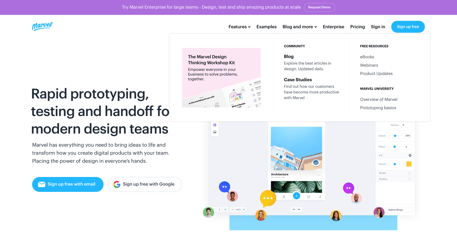 Marvel - Marvel - The design platform for digital products. Get started for free. screen