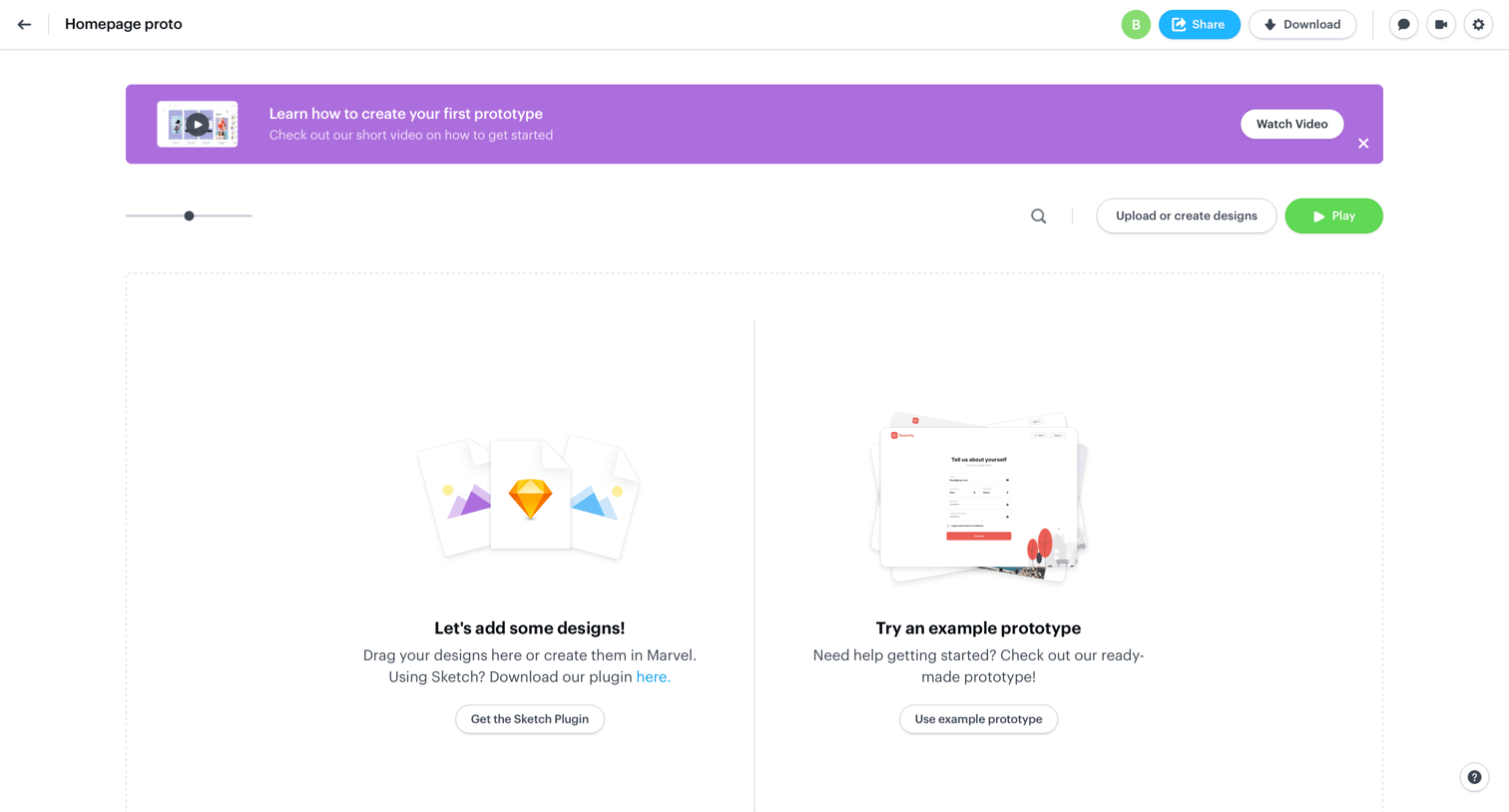 Marvel - Homepage proto | Marvel screen