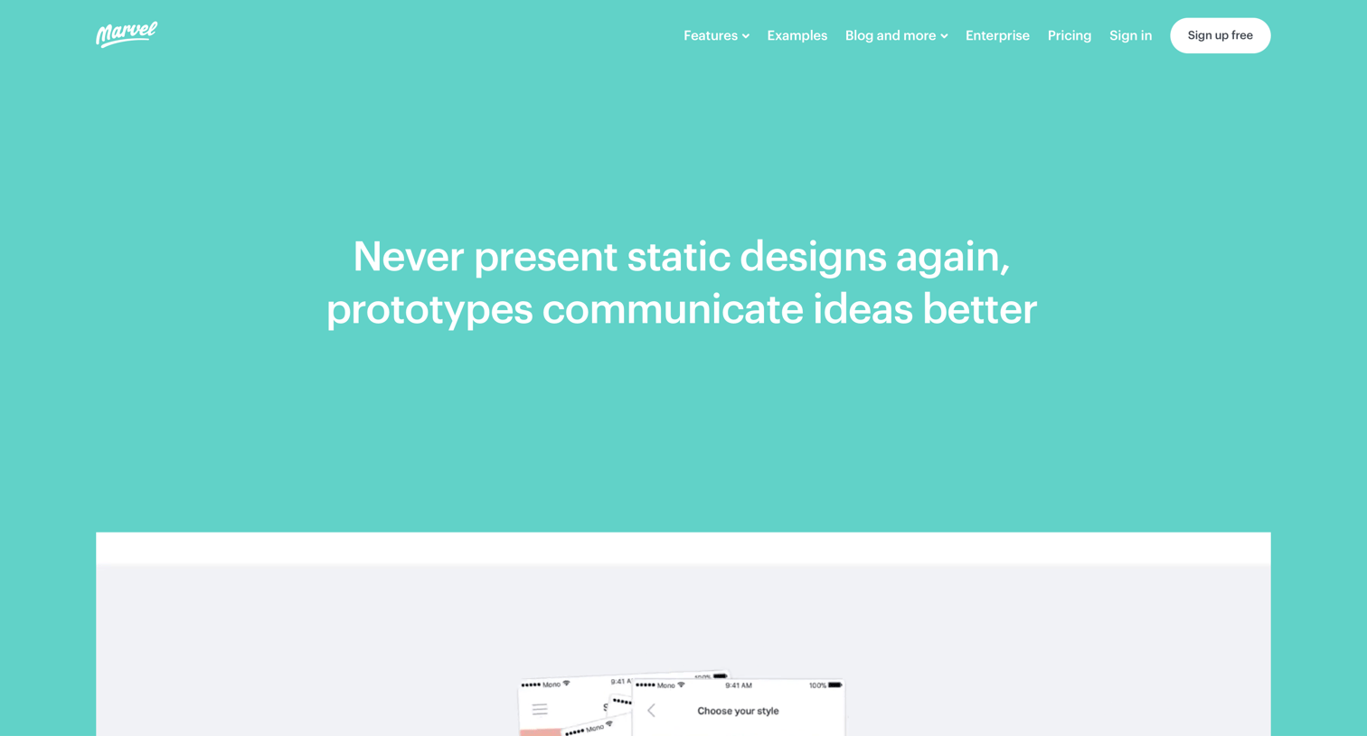 Marvel - Marvel | Free Prototype Platform for Website & Mobile Apps screen
