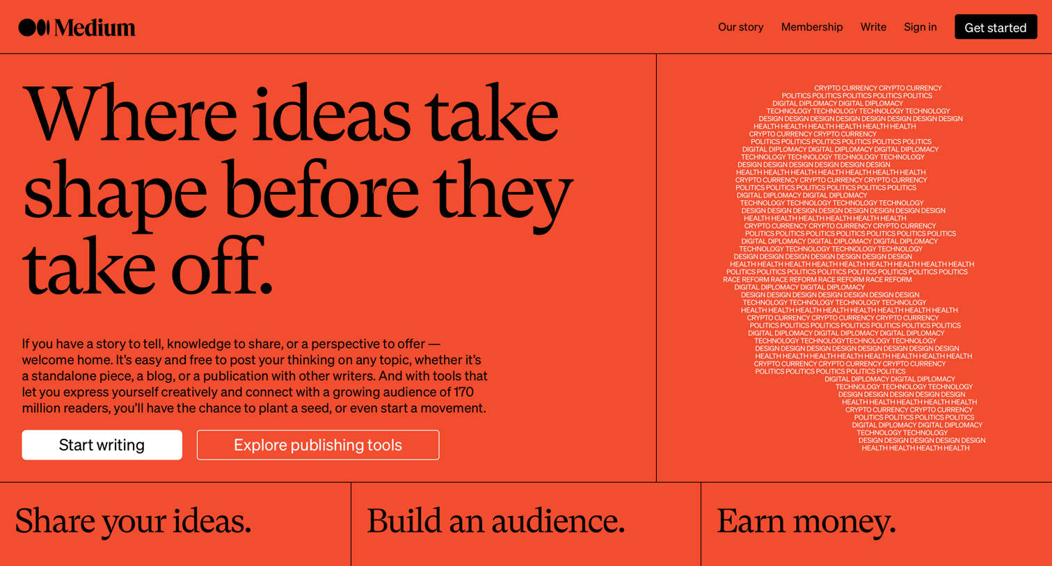 Medium - Features screen