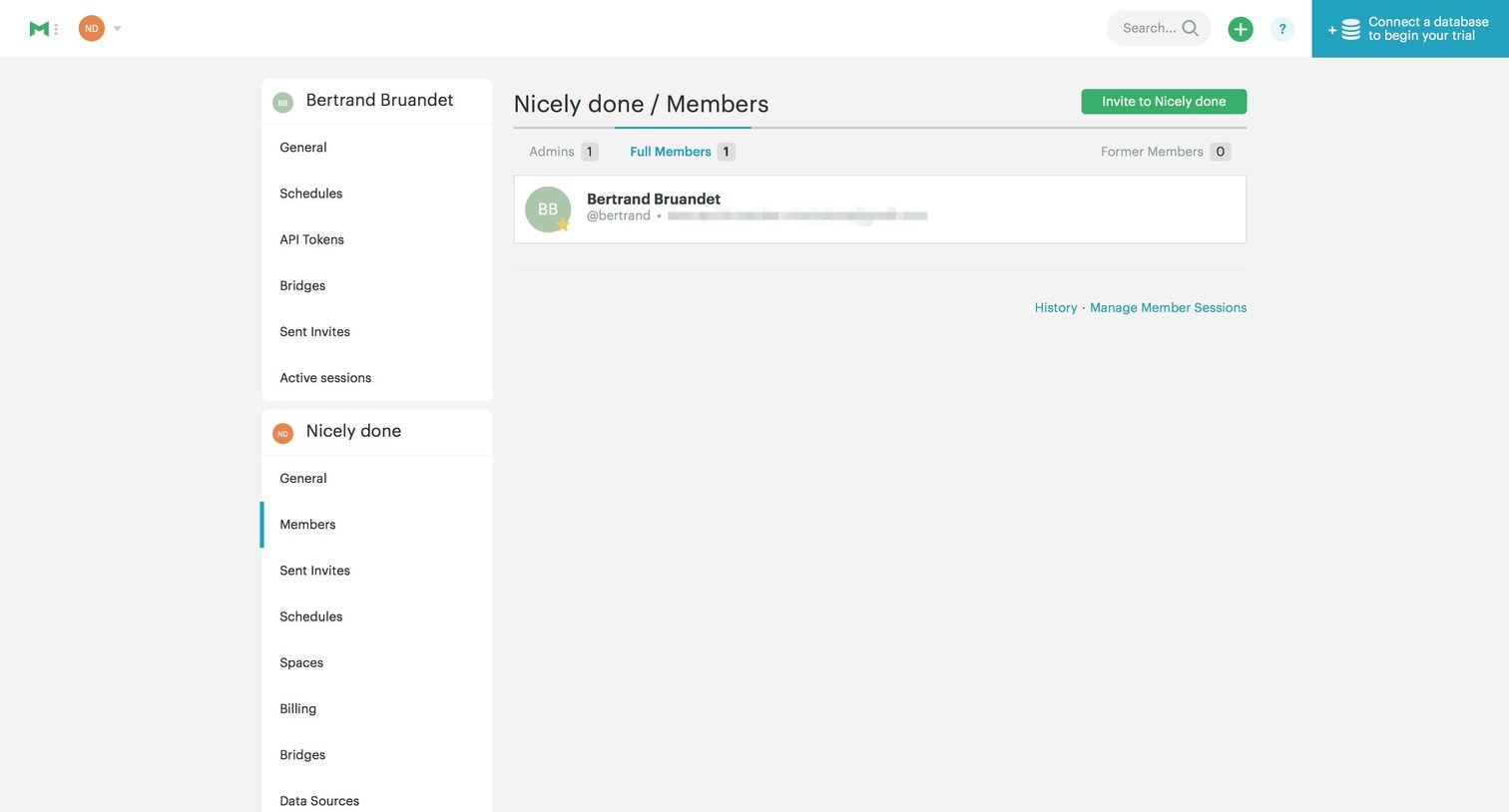 Mode - Team screen