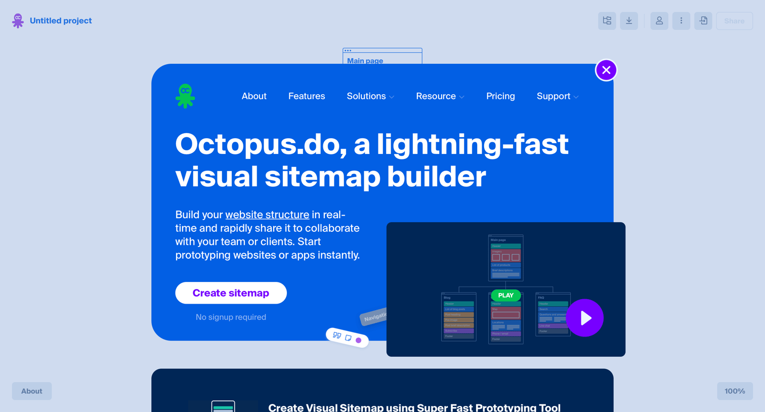 Octopus - Super Fast Visual Sitemap Tool | Octopus.do screen