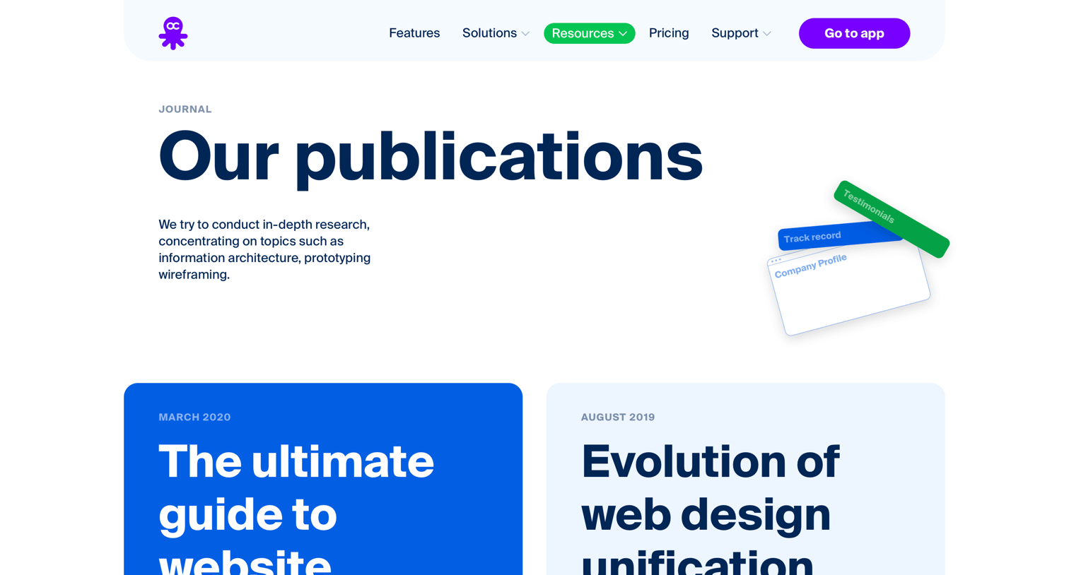 Octopus - Read Our Blog About Sitemap Design screen