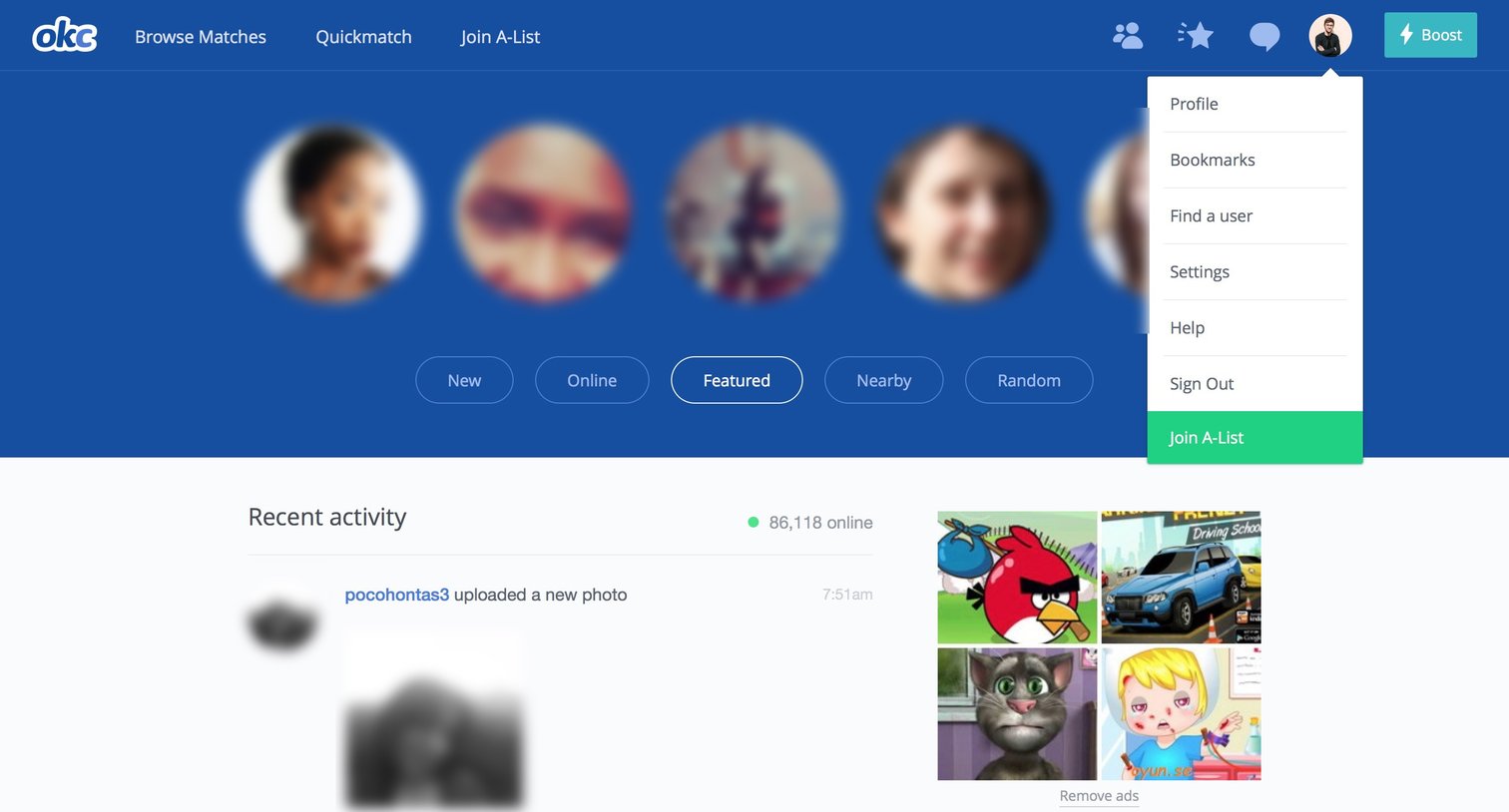 Dropdown from OkCupid