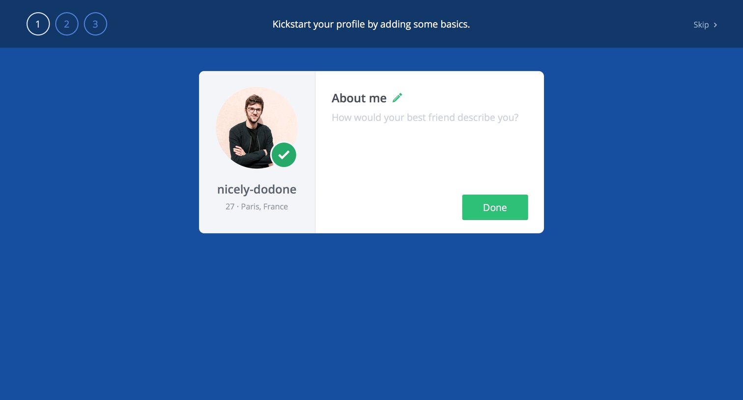 OkCupid - Onboarding screen
