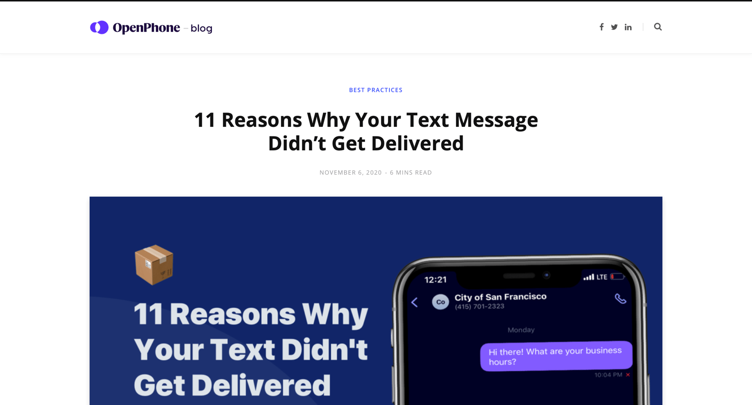 OpenPhone - Blog screen