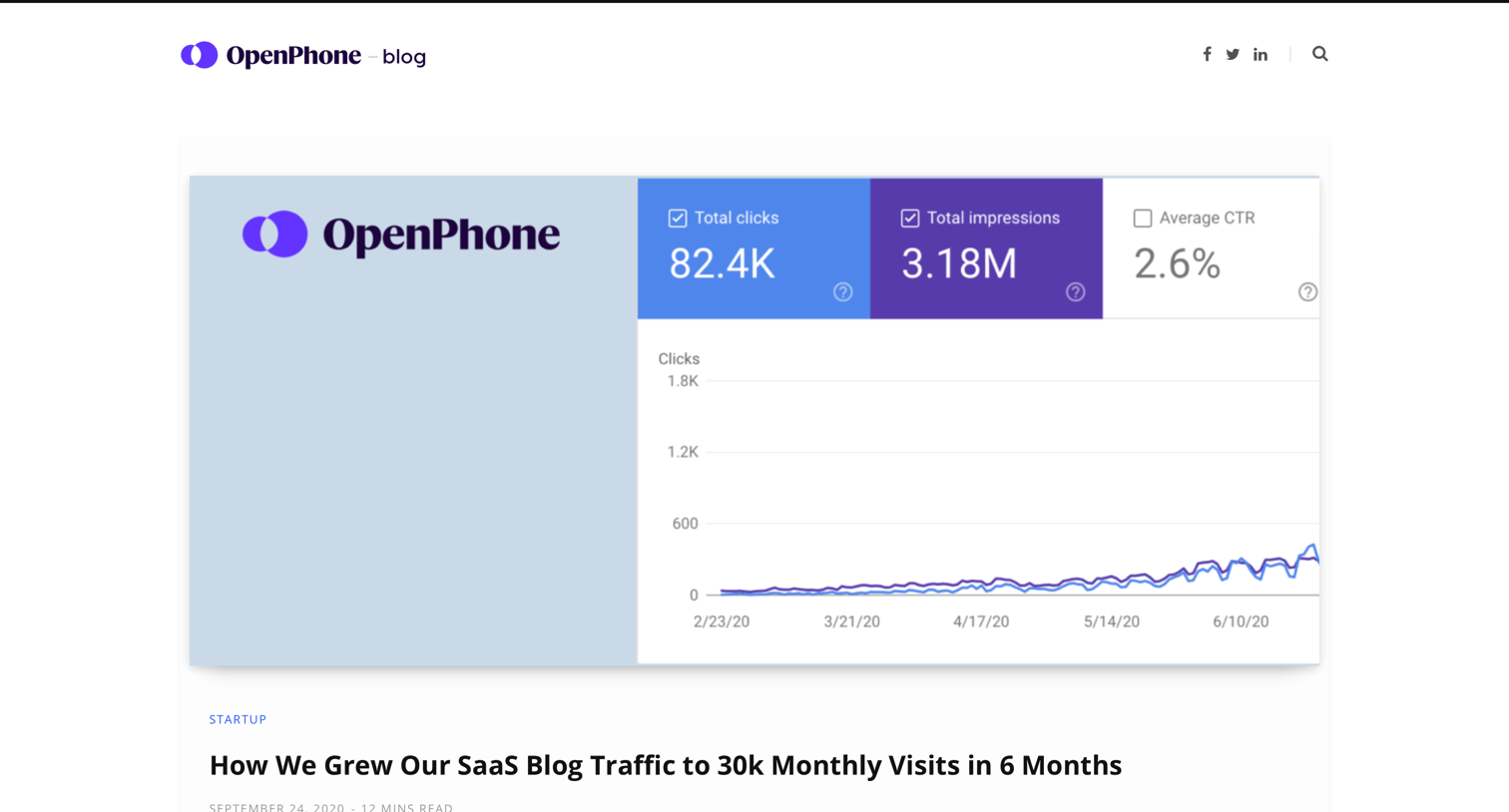 OpenPhone - Blog screen