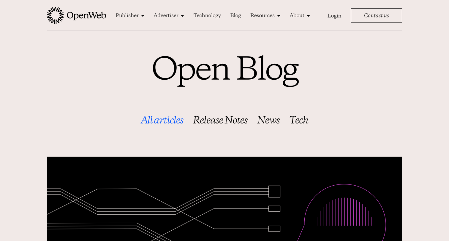 OpenWeb - Blog screen