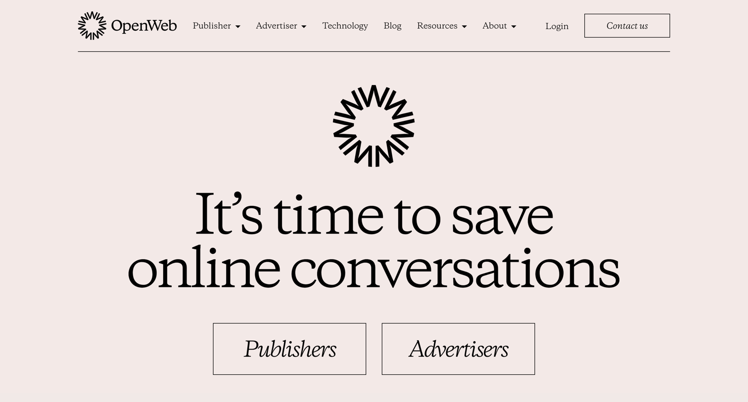 OpenWeb - Landing page screen