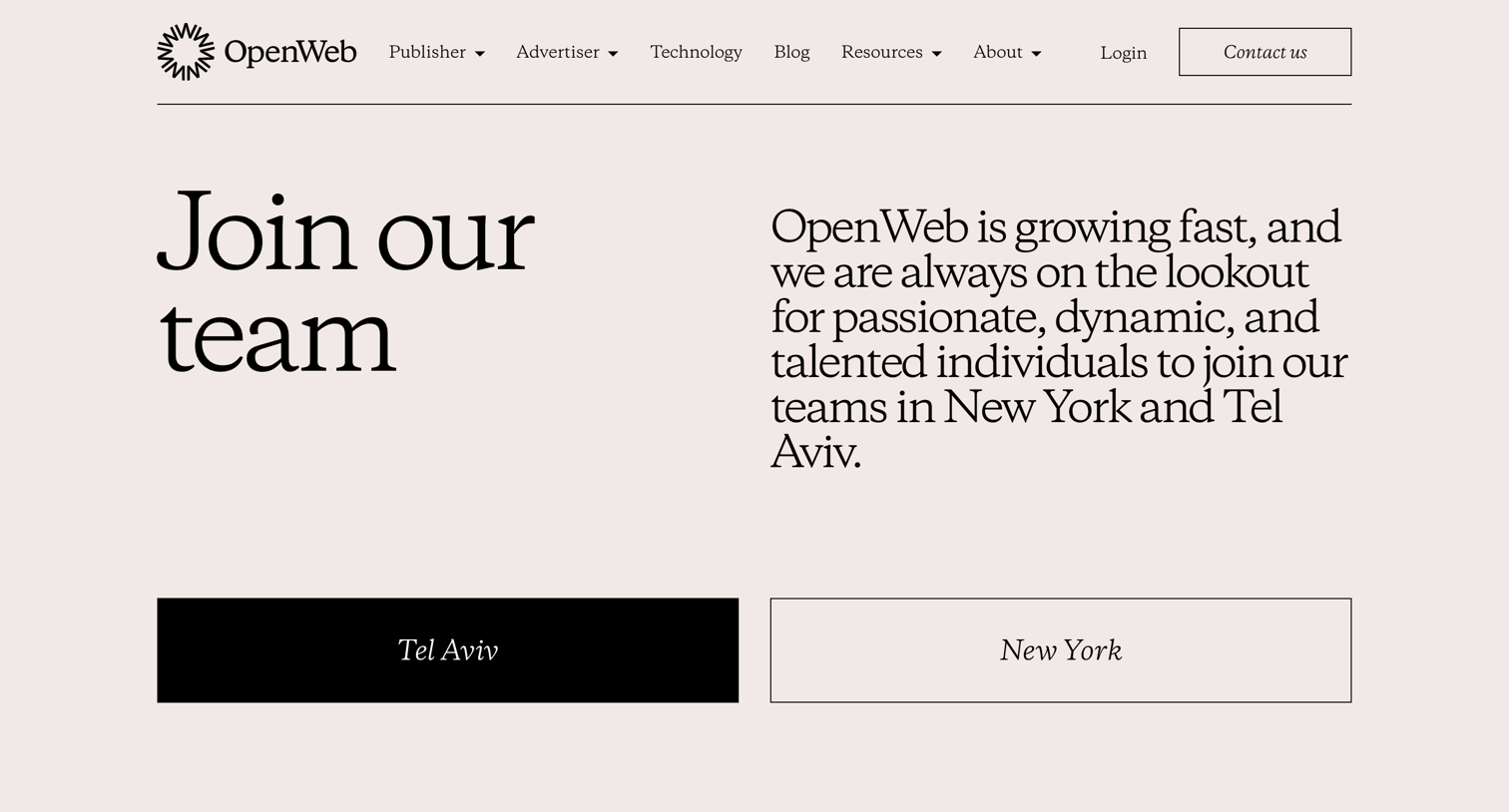 OpenWeb - Careers screen