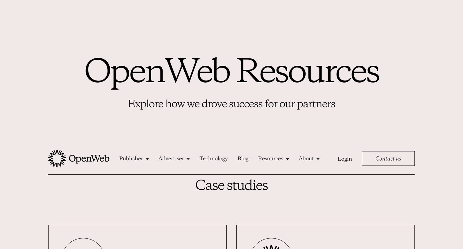 OpenWeb - Customers stories screen