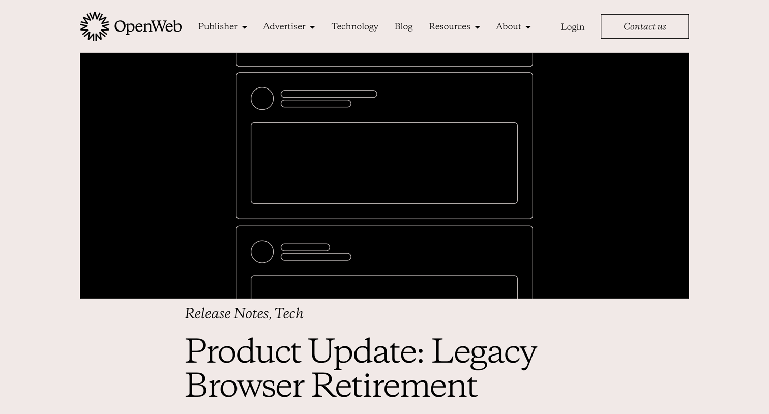 OpenWeb - Blog screen