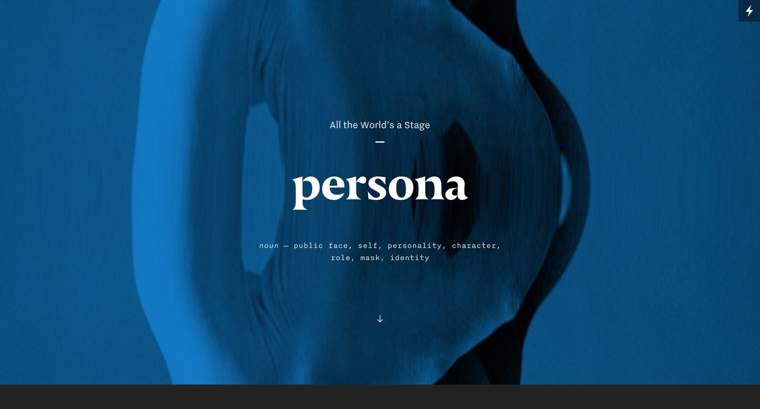 Persona - Landing page screen