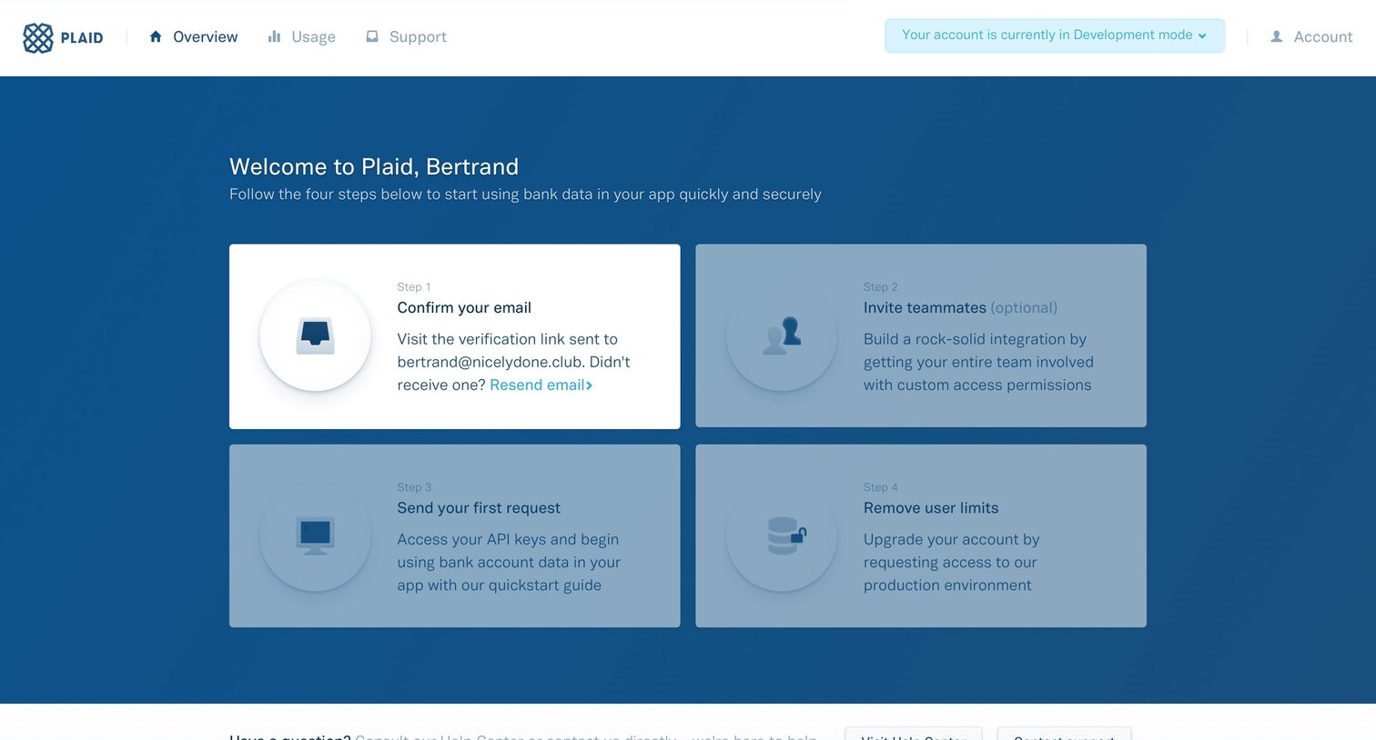 Plaid - Onboarding screen