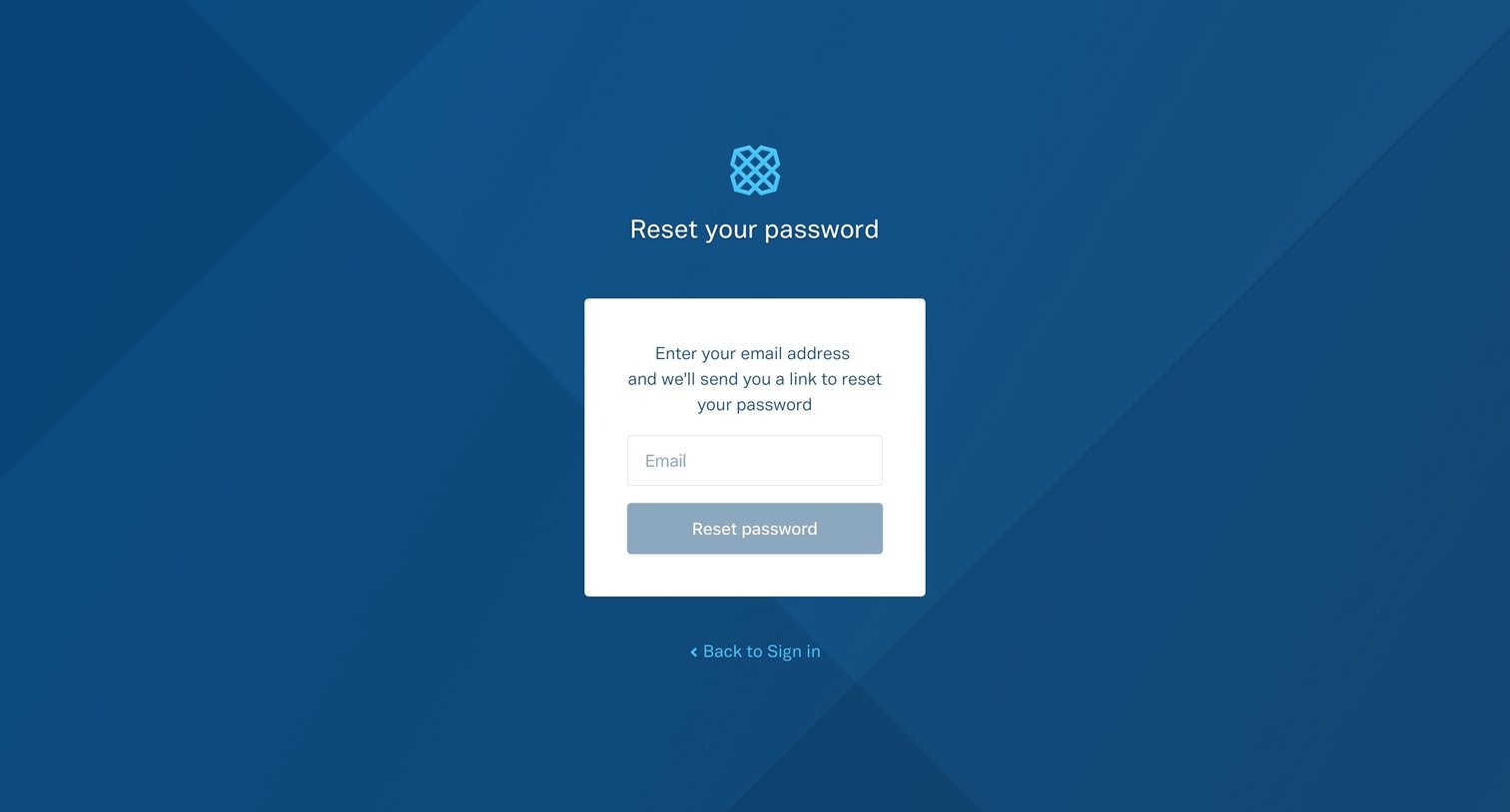 Plaid - Password reset screen