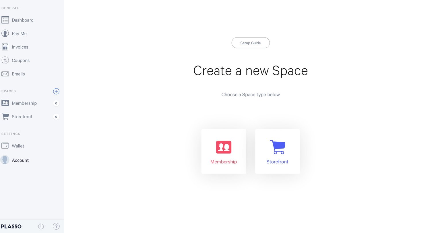 Plasso - Create screen
