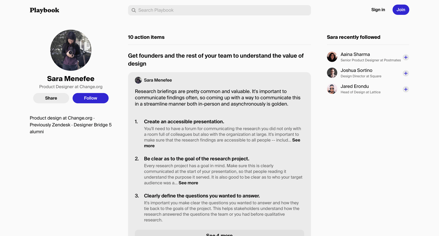 Playbook - Playbook – Sara Menefee screen